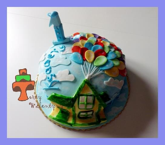 Balonowy tort dla chłopca #balony #dom #odlot #tort #TortDlaChłopca #TortyKraków #TortyWalentynki