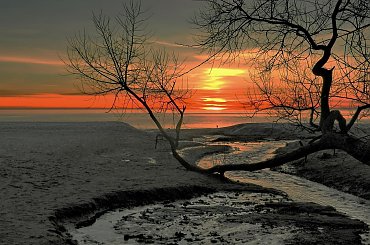 Ujście Sweliny do Zatoki Gdańskiej #morze #zatoka #ujscie #Swelina #zachód