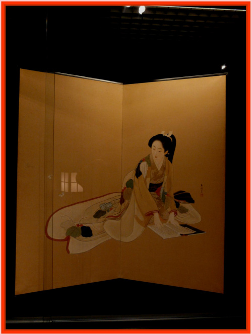 "siedząca piekność" z wystawy japońskich parawanów w Muzeum sztuki Japońskiej :)