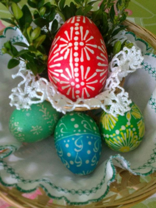 #pisanki #Wielkanoc #drapanki #koszyczek #dekoracja